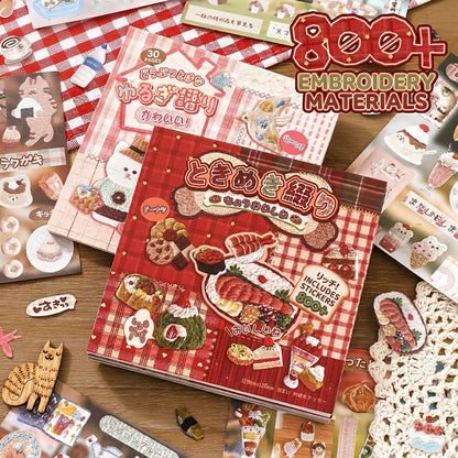 Realistic Faux Embroidery Effect Sticker Book