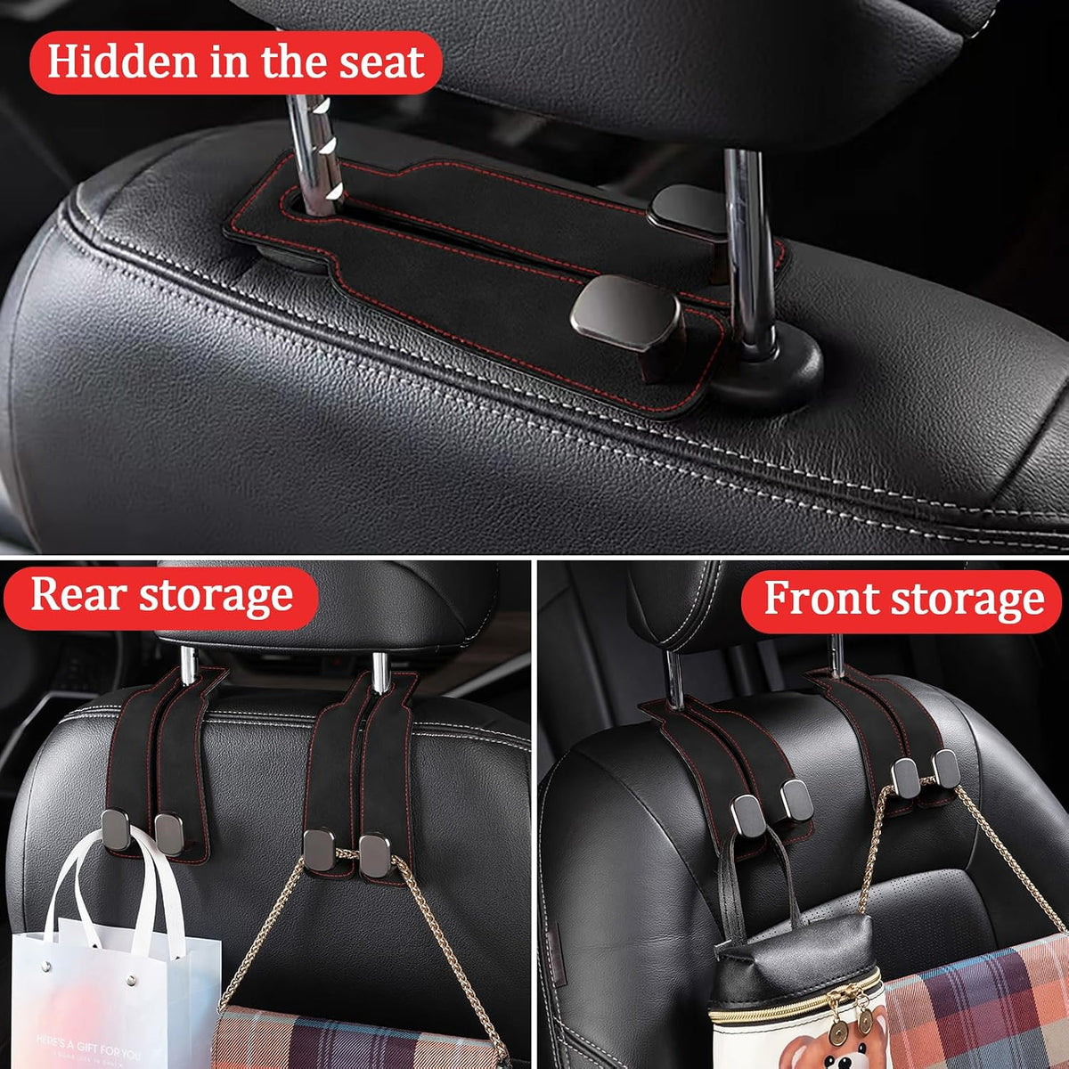 2-in-1 Universal Car Seat Hook Organizer