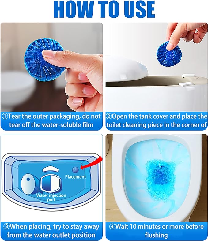 10 Pcs Imported Tablets for Toilet Flush Tank Cleaner