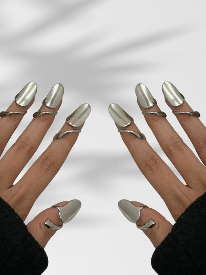 Bombshell Nail Ring Silver