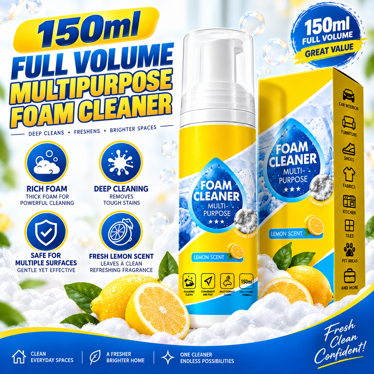 Multipurpose Foam Cleaning Spray