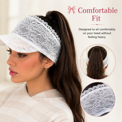 Elegant Lace Sun Visor Cap for Women