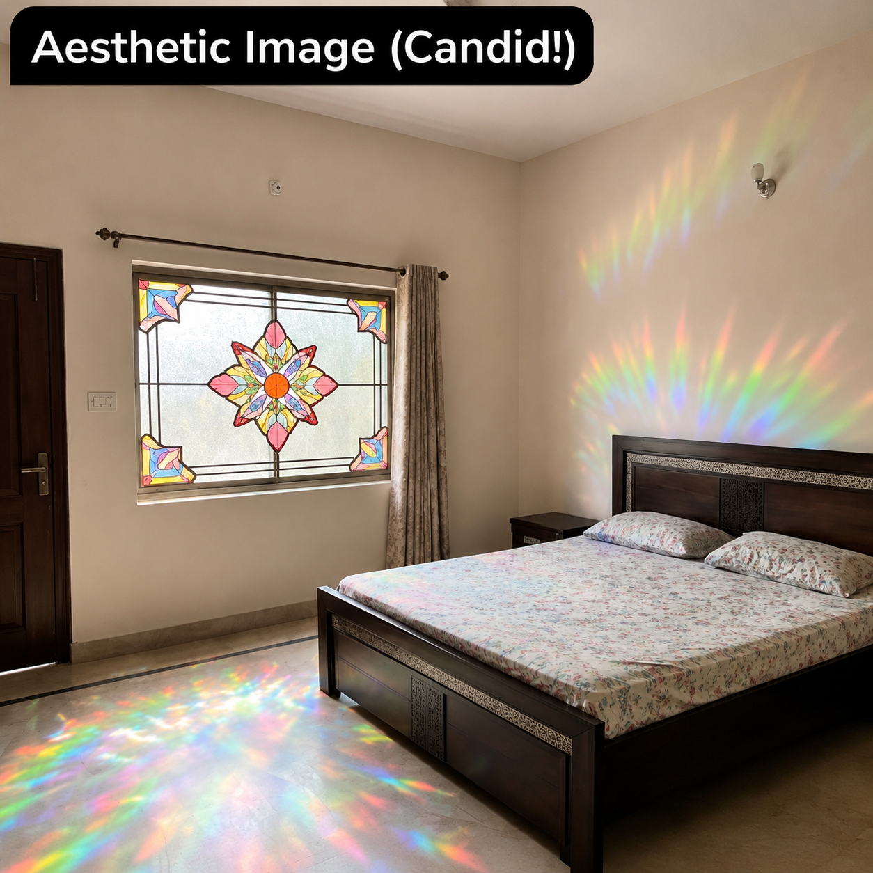 Rainbow Lotus Window Glass Sticker