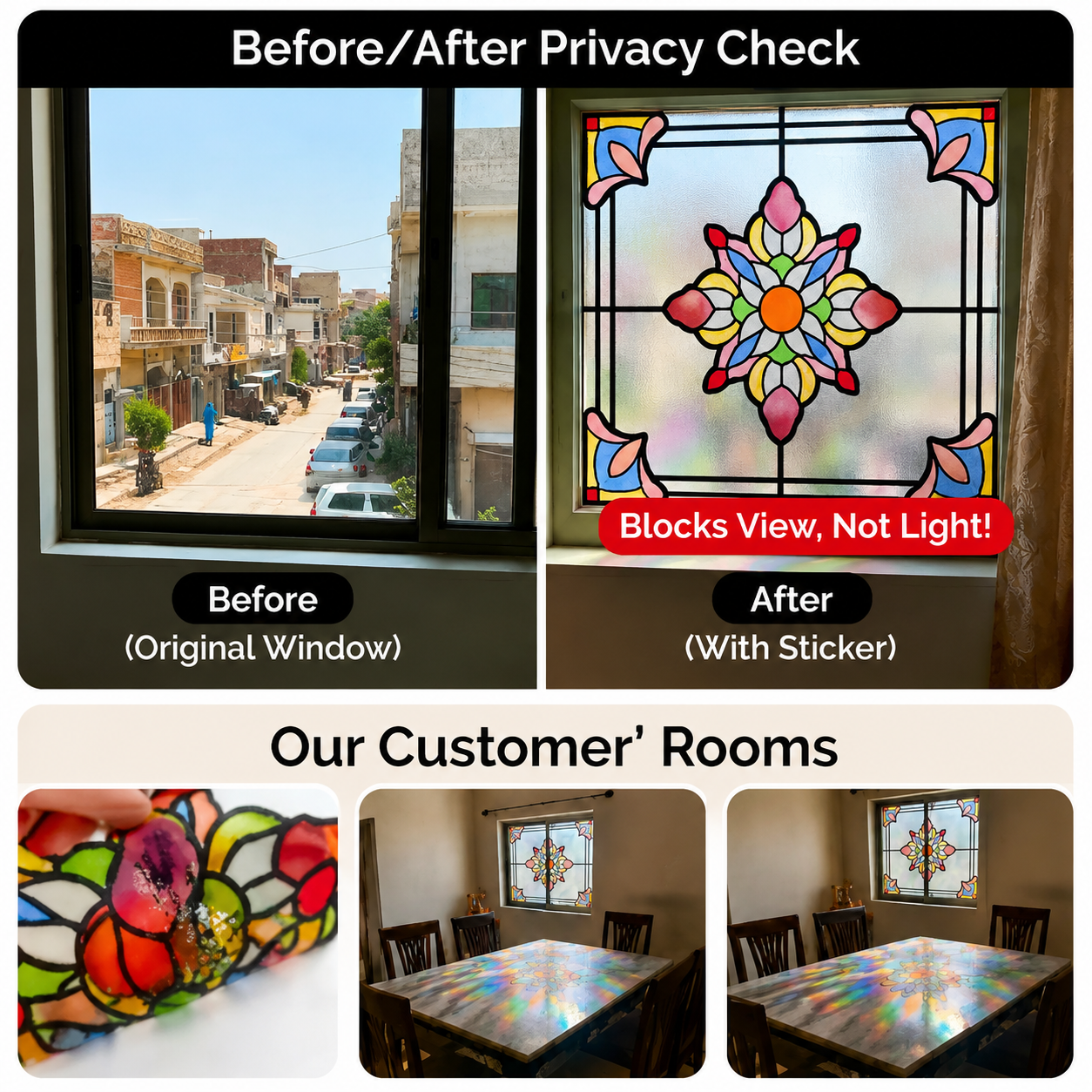 Rainbow Lotus Window Glass Sticker