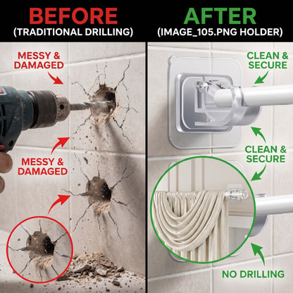 Self-Adhesive Curtain Rod Holder Clamps