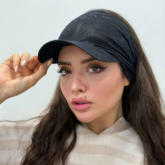 Elegant Lace Sun Visor Cap for Women