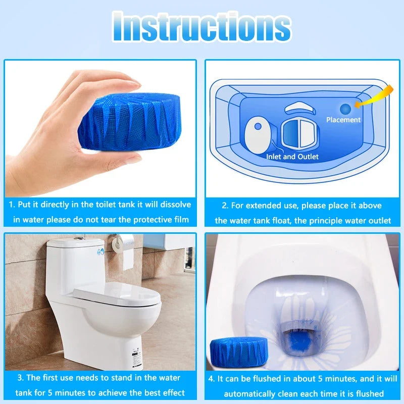 10 Pcs Imported Tablets for Toilet Flush Tank Cleaner