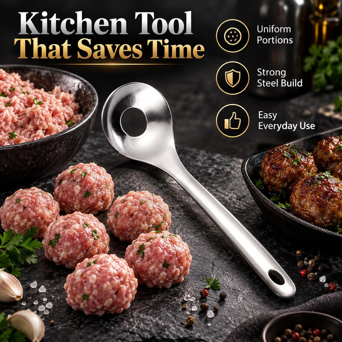 Stainless Steel Meatball Maker Spoon