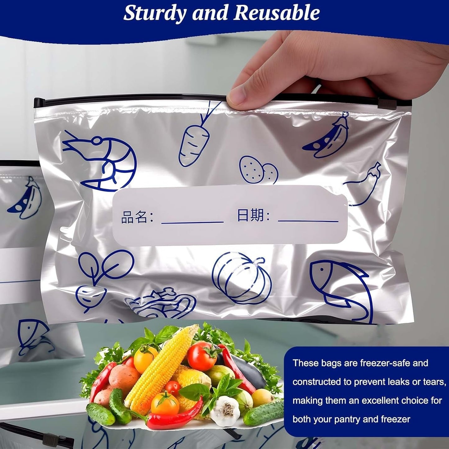Reusable Aluminum Foil Zip Lock Storage Bags