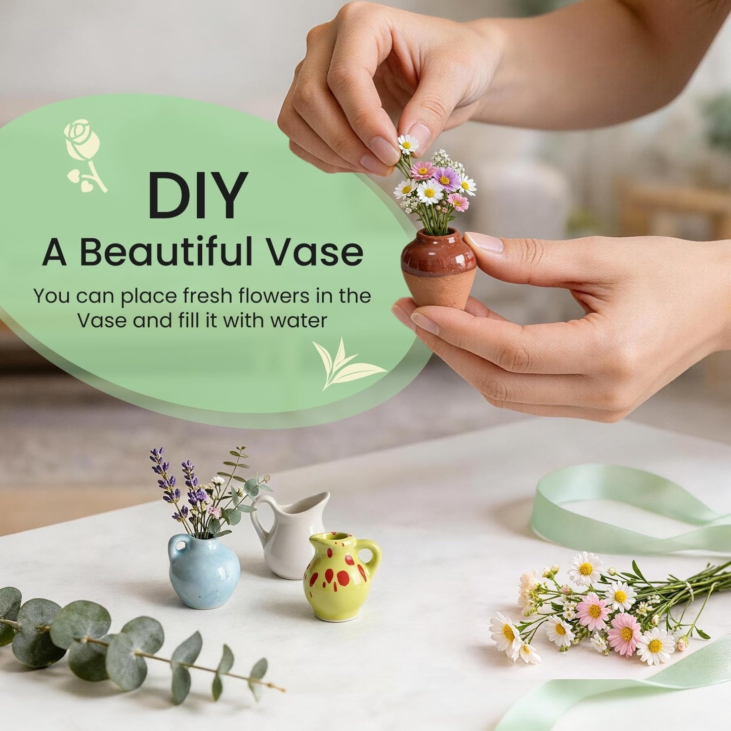 Mini Magnetic Flower Vase Set