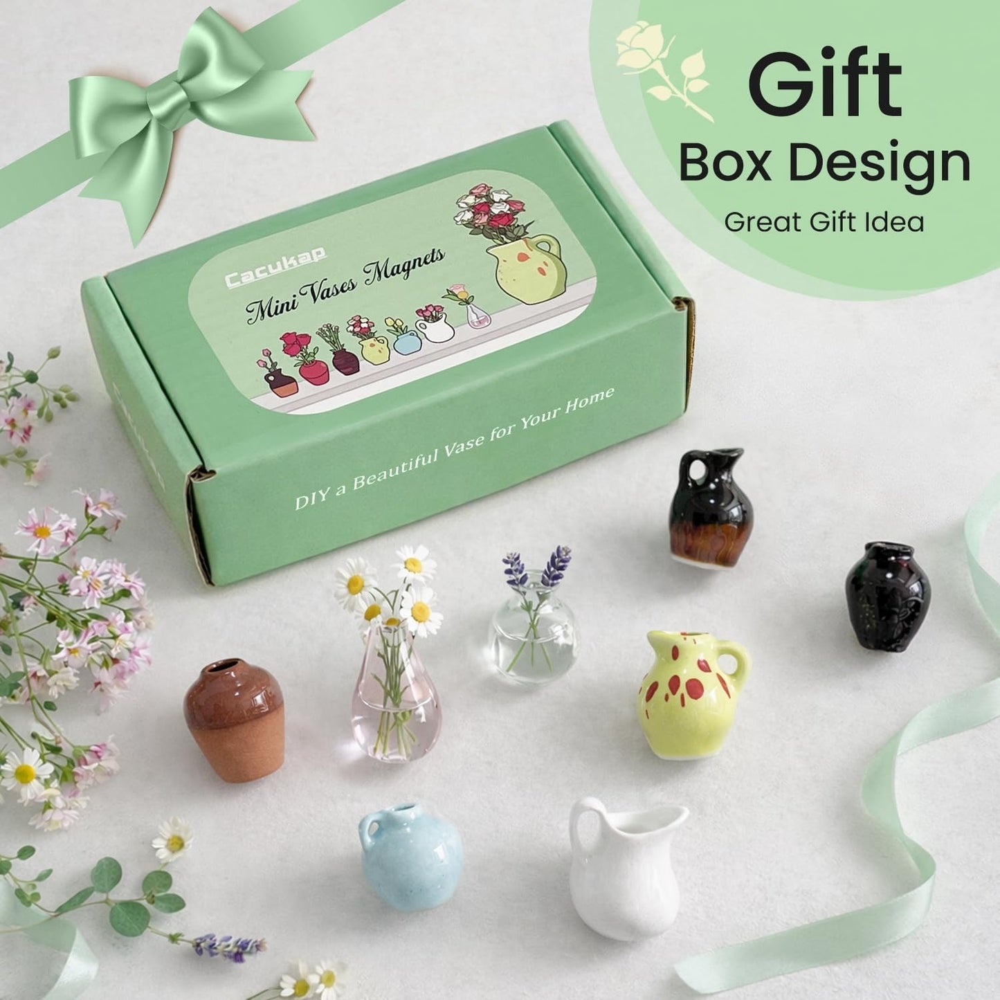 Mini Magnetic Flower Vase Set