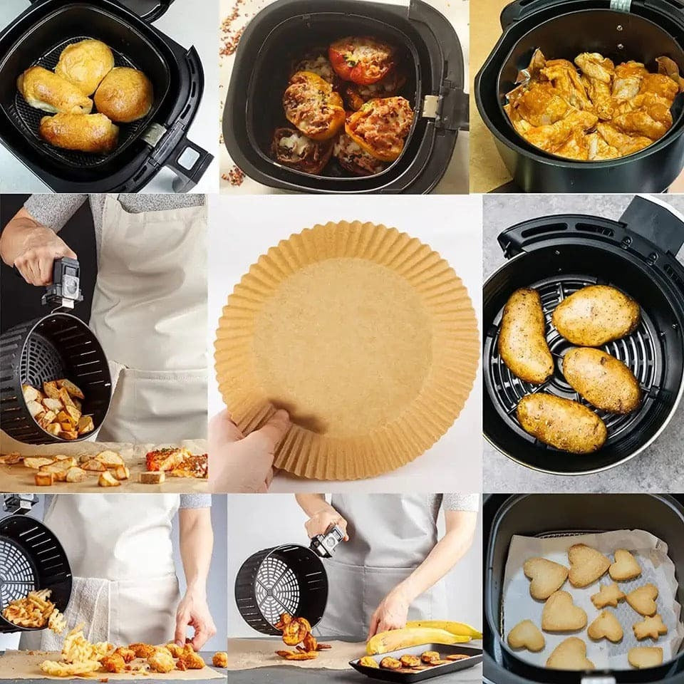 Disposable Air Fryer Paper Liner-50pcs (Premium Plastic Packing High Quality)