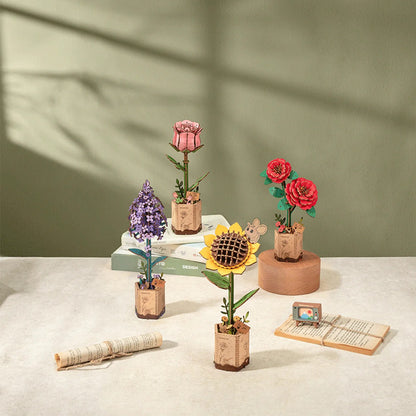 DIY 3D Wooden Flower Puzzle