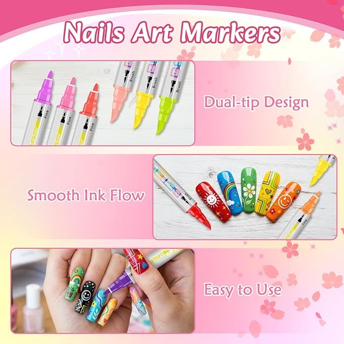 Dual Tips Nail Art Pens