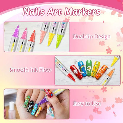 Dual Tips Nail Art Pens