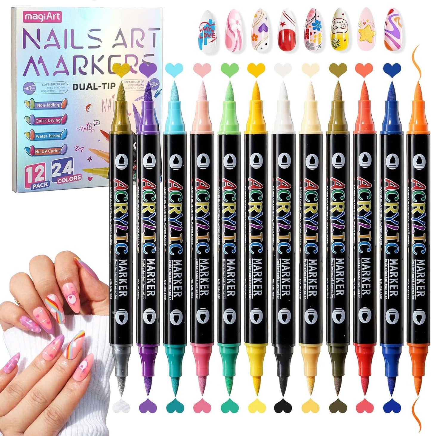 Dual Tips Nail Art Pens