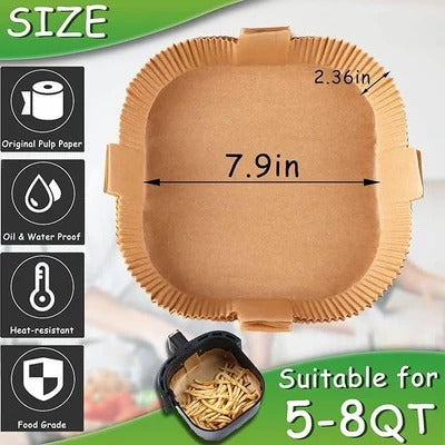Disposable Air Fryer Paper Liner-50pcs (Premium Plastic Packing High Quality)